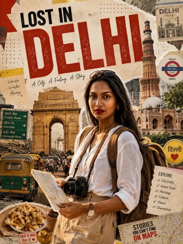 AI Travel Poster Prompt: “LOST IN DELHI” — AI Generated